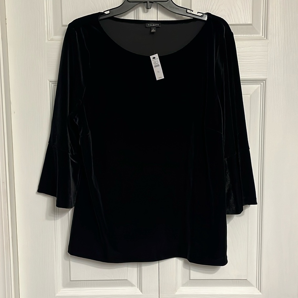 Talbots Velvet Bell Sleeve Top